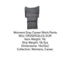 Signature By Larry Levine Women's Gray Career/Work Flat Front Pant Size 12.